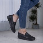 کفش طبی و روزانه چرم زنانه مدل بافتی - تصویر 6