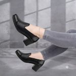 کفش چرم زنانه مدل لینا زیره پی یو pu - تصویر 4